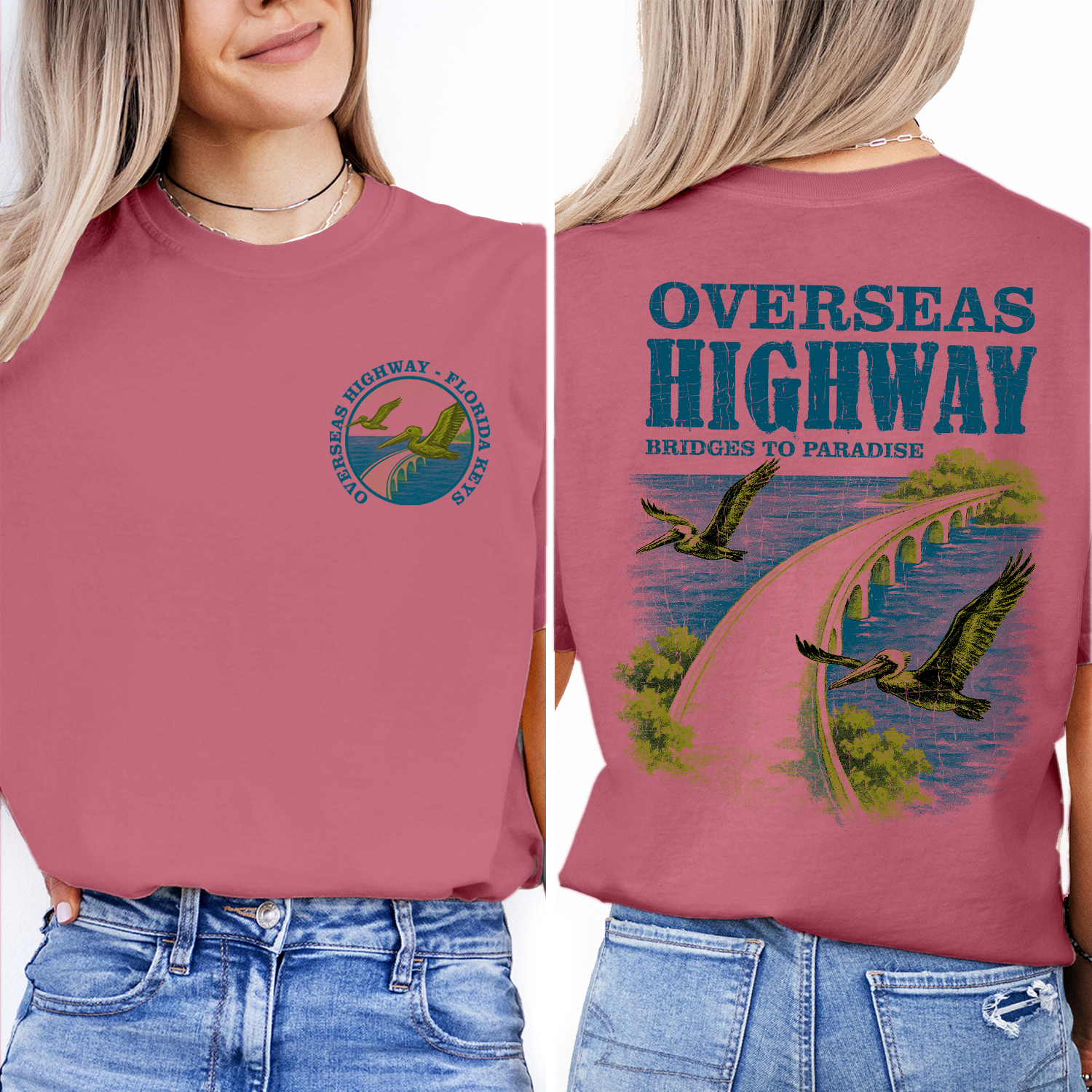 Overseas Highway Florida Keys T-Shirt | Vintage Coastal Bridge Graphic Tee | Island Vacation Souvenir Shirt