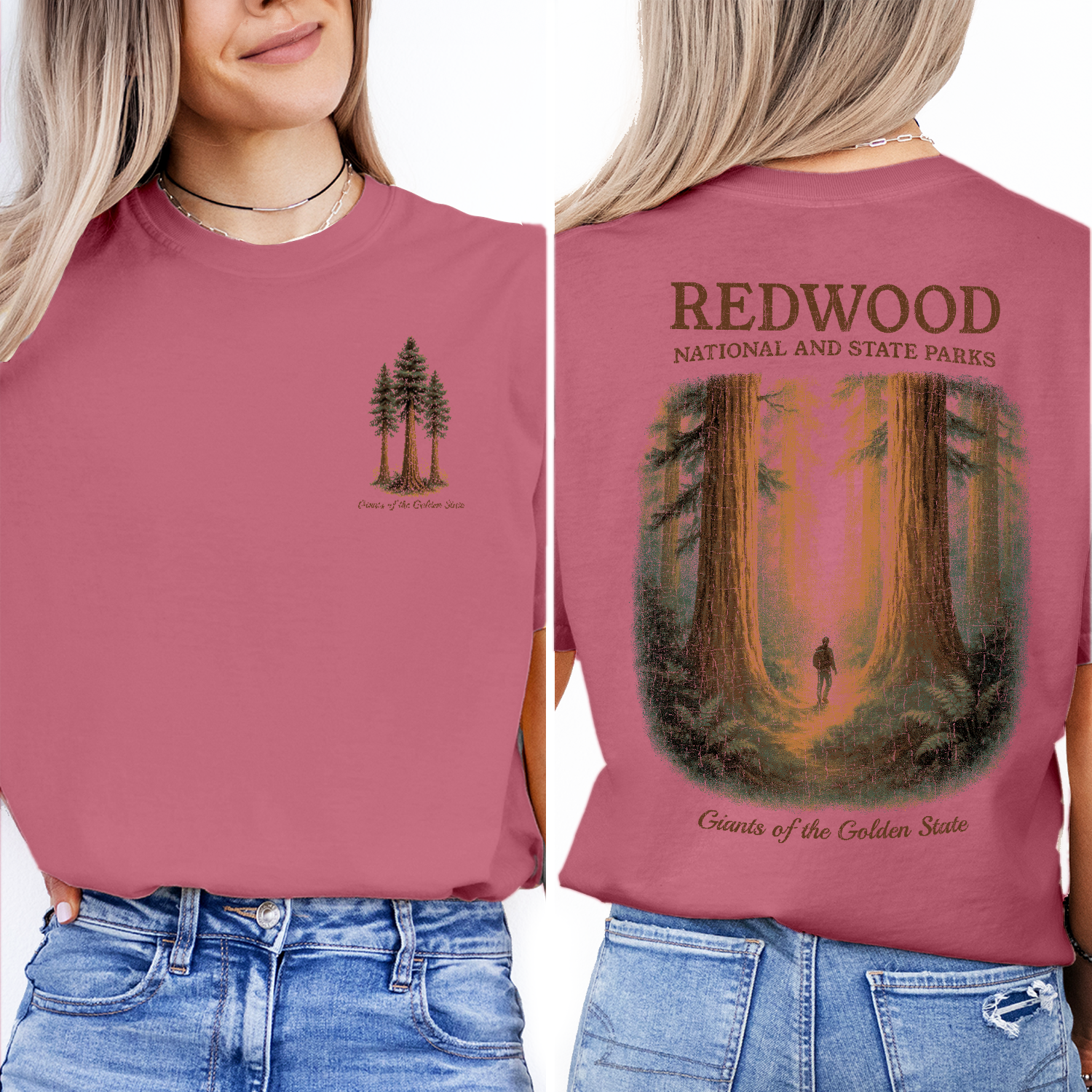 Redwood National Park T-Shirt, Giants of the Golden State Tee, California Nature Souvenir Shirt, Forest Hiking Graphic Tee