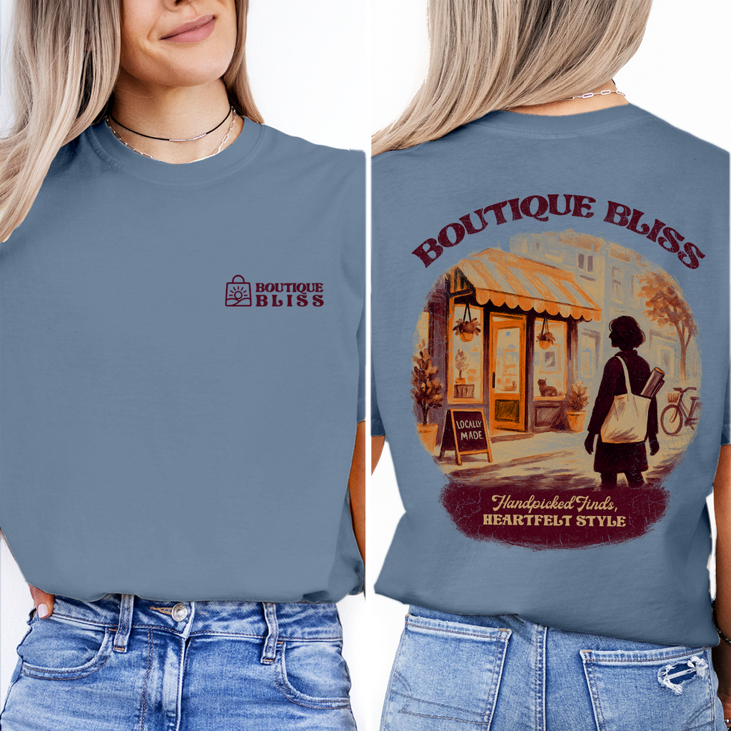 Boutique Bliss T-Shirt | Vintage Shop Graphic Tee | Handpicked Finds Heartfelt Style | Local Small Business Shirt