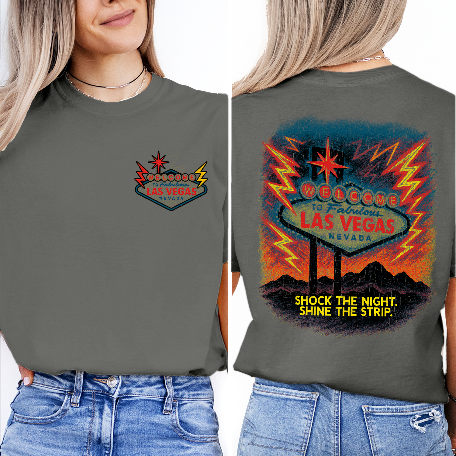 Vintage Las Vegas Nevada T-Shirt – Retro “Welcome to Fabulous” Sign Graphic, Neon Nightlife & Strip Souvenir Tee