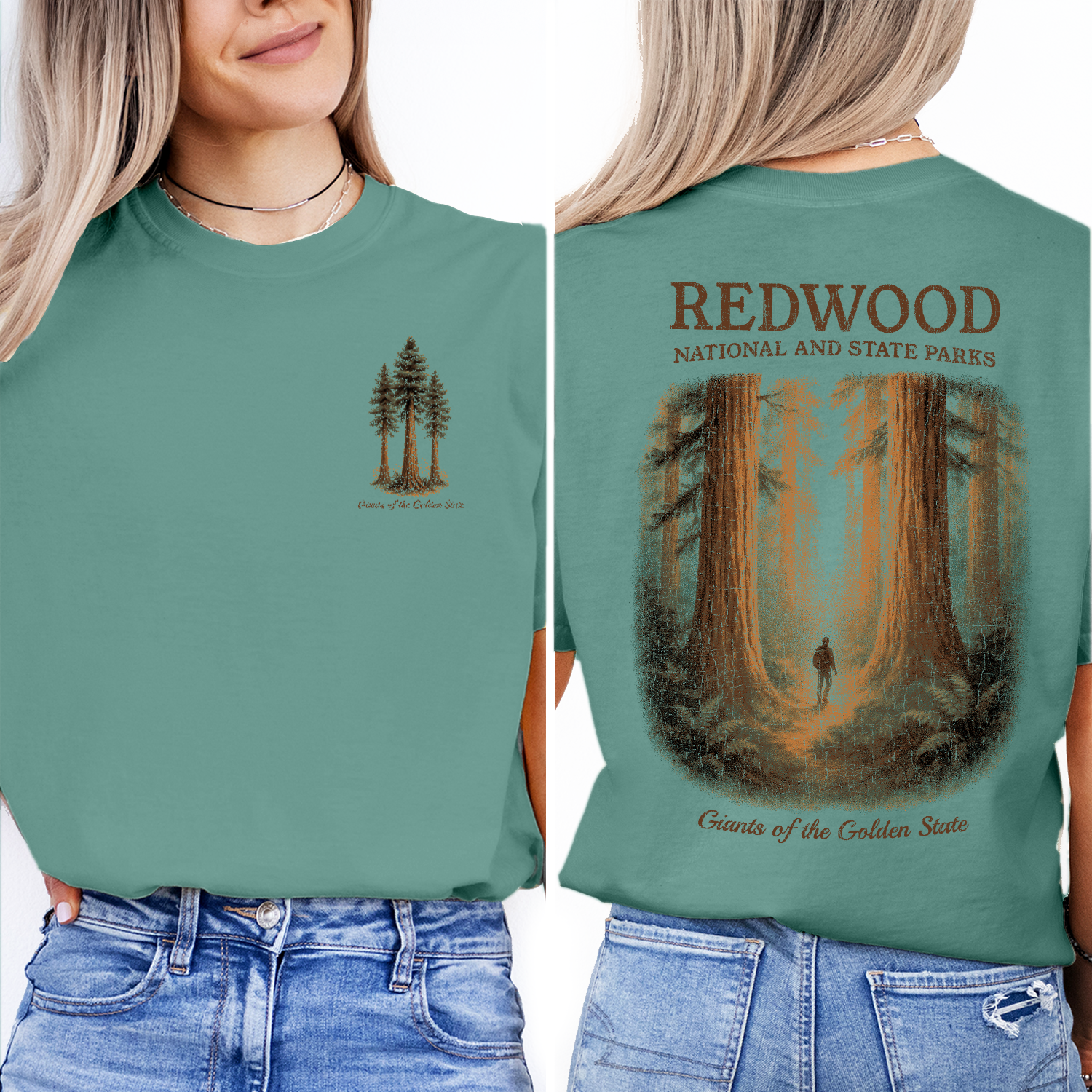 Redwood National Park T-Shirt, Giants of the Golden State Tee, California Nature Souvenir Shirt, Forest Hiking Graphic Tee