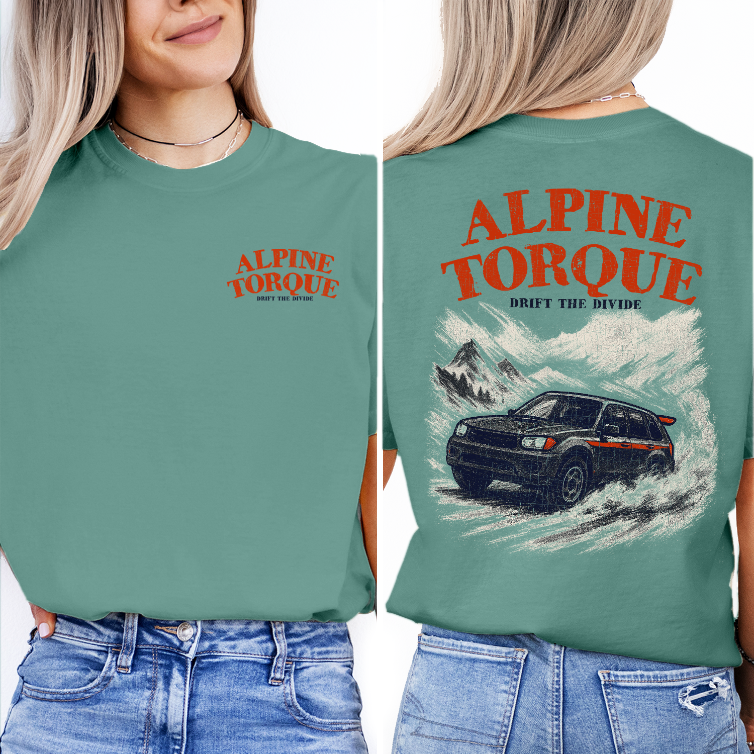 Alpine Torque T-Shirt | Drift Car Mountain Racing Tee | Off-Road Adventure Shirt | Rally Driver Graphic Gift