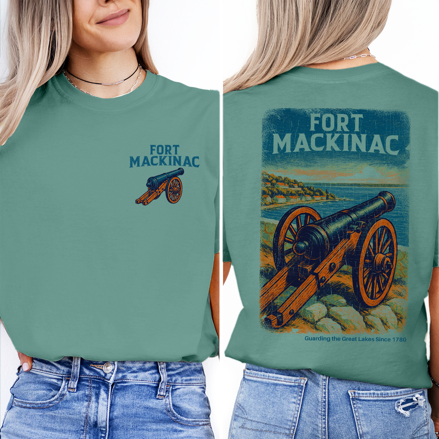 Fort Mackinac Michigan T-Shirt | Historic Cannon Graphic Tee | Mackinac Island Souvenir Shirt | Great Lakes Heritage Top