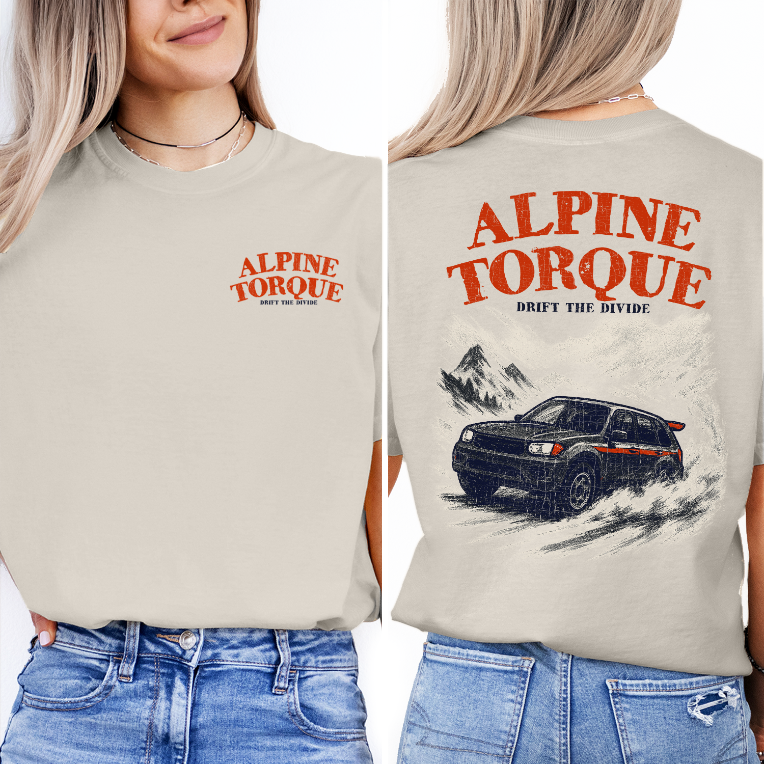 Alpine Torque T-Shirt | Drift Car Mountain Racing Tee | Off-Road Adventure Shirt | Rally Driver Graphic Gift