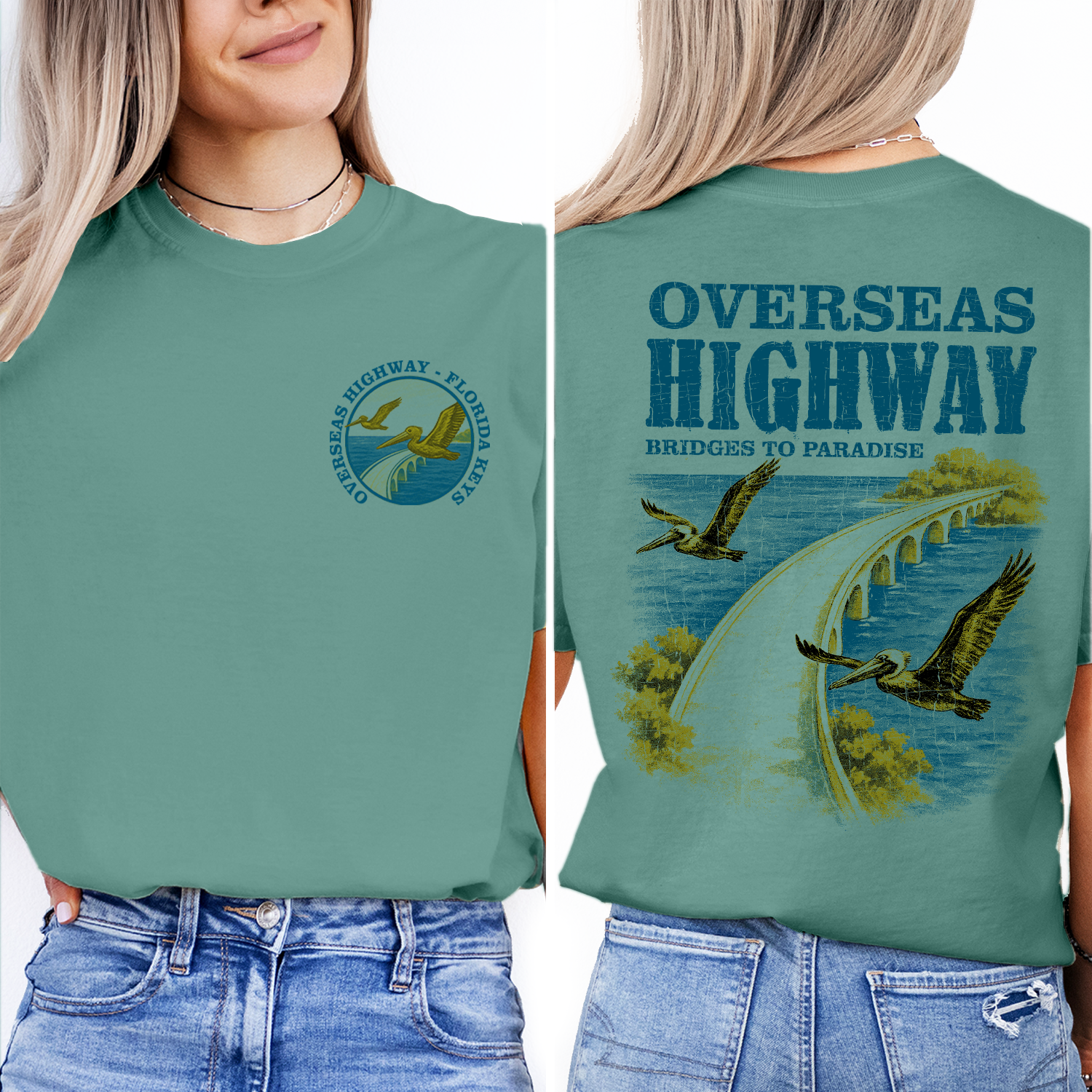 Overseas Highway Florida Keys T-Shirt | Vintage Coastal Bridge Graphic Tee | Island Vacation Souvenir Shirt