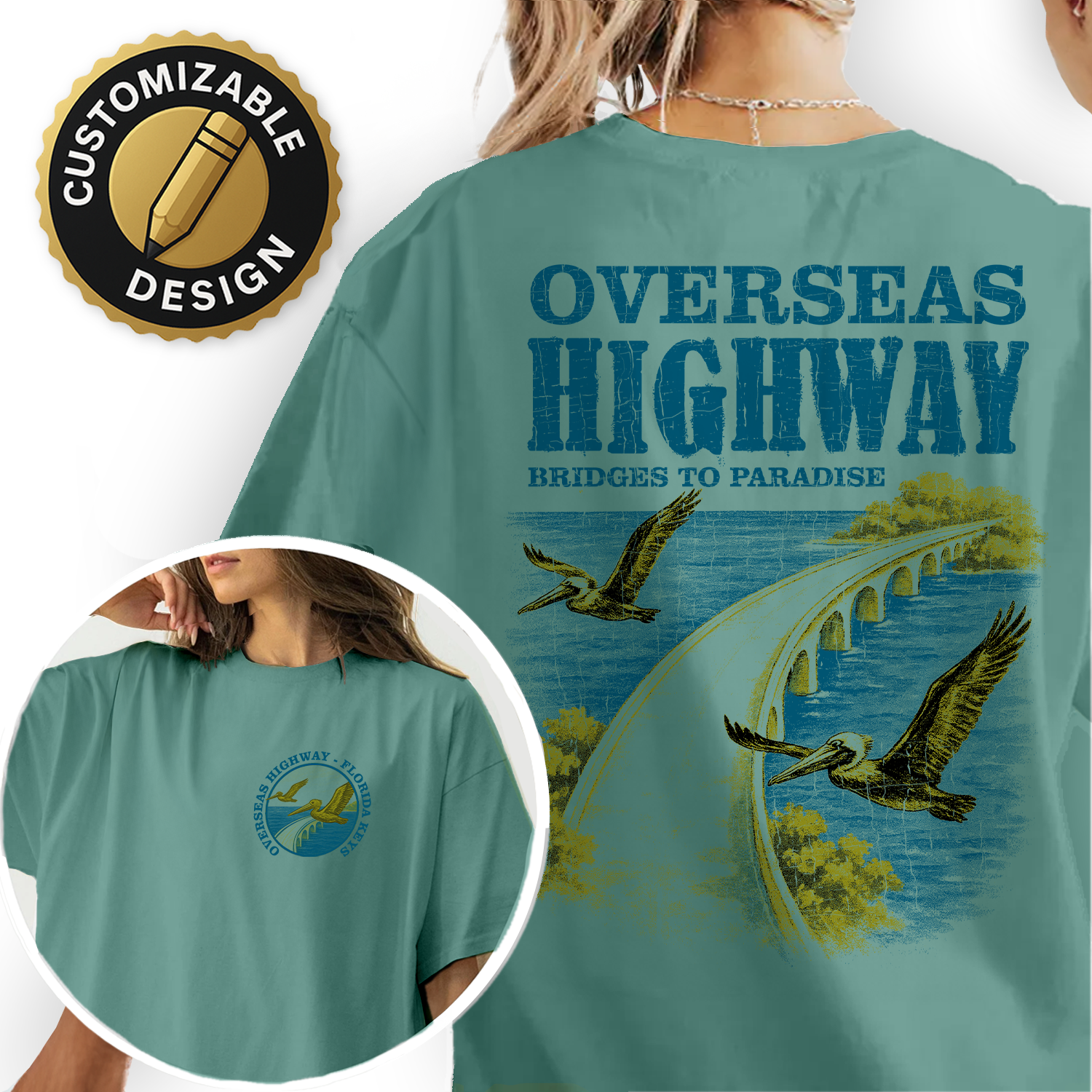 Overseas Highway Florida Keys T-Shirt | Vintage Coastal Bridge Graphic Tee | Island Vacation Souvenir Shirt