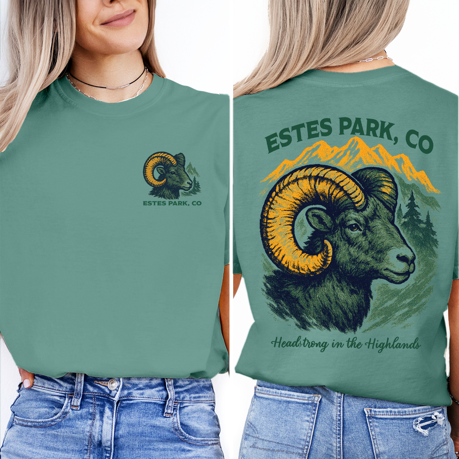 Estes Park Colorado Ram T-Shirt – Bighorn Sheep Graphic Tee, Mountain Wildlife Souvenir Shirt, Rockies Nature Gift