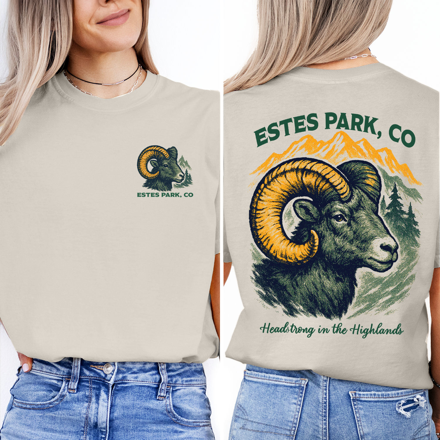 Estes Park Colorado Ram T-Shirt – Bighorn Sheep Graphic Tee, Mountain Wildlife Souvenir Shirt, Rockies Nature Gift