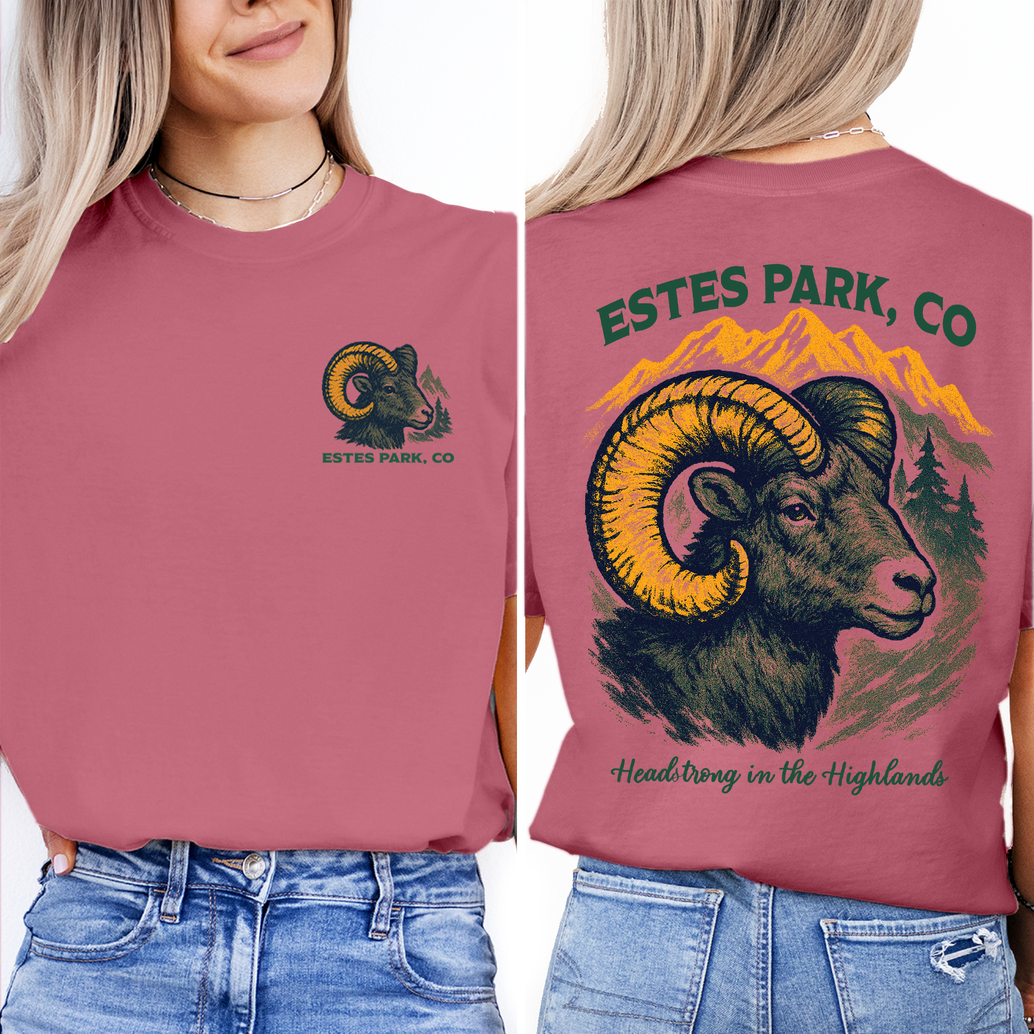 Estes Park Colorado Ram T-Shirt – Bighorn Sheep Graphic Tee, Mountain Wildlife Souvenir Shirt, Rockies Nature Gift