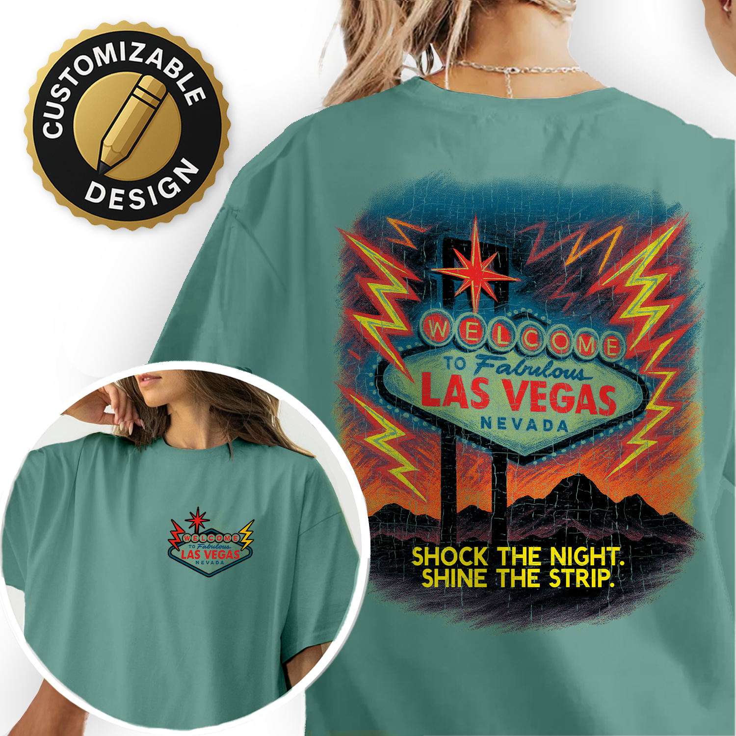 Vintage Las Vegas Nevada T-Shirt – Retro “Welcome to Fabulous” Sign Graphic, Neon Nightlife & Strip Souvenir Tee