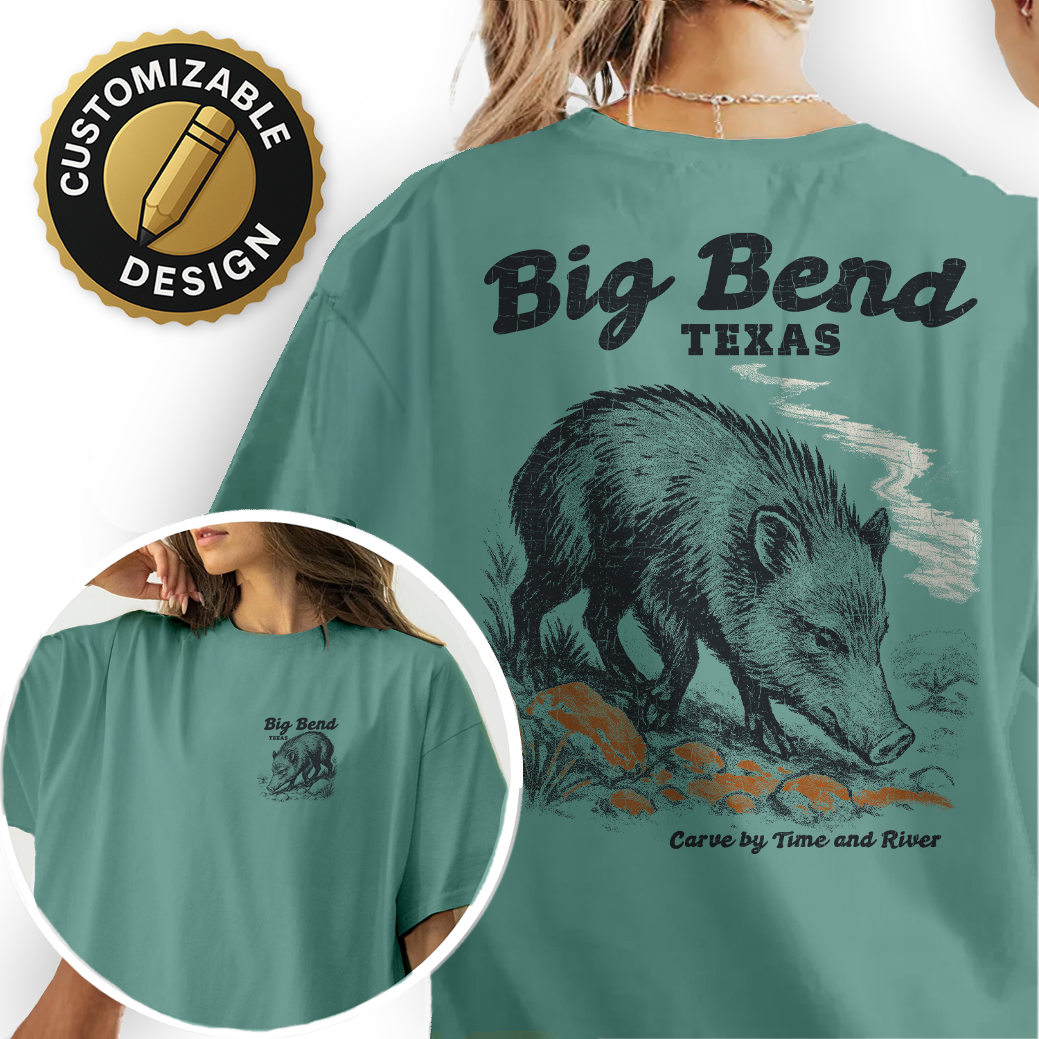 Big Bend Texas Javelina T-Shirt – Vintage National Park Wildlife Tee, Outdoor Hiking Graphic Shirt, Desert Adventure Gift