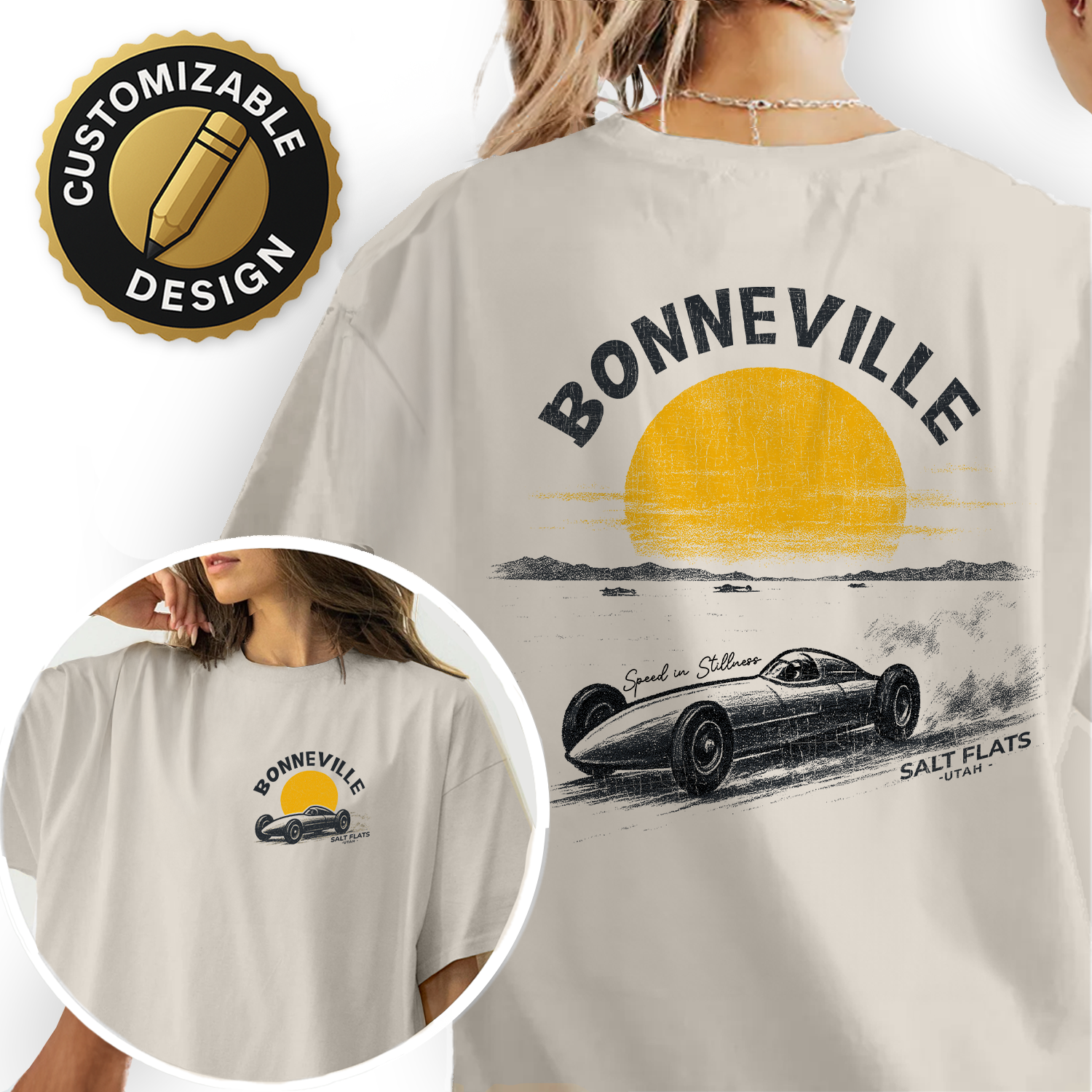 Bonneville Salt Flats T-Shirt | Utah Racing Speed Tee | Vintage Land Speed Car Shirt | Motorsports Travel Souvenir