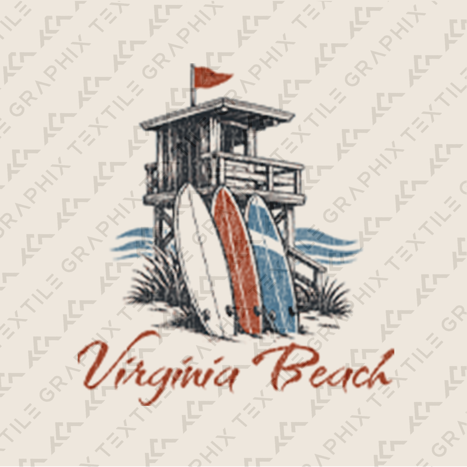 Virginia Beach Shirt, Surf Lifeguard Tower Tee, Coastal Beach T-Shirt, Vintage Ocean Graphic, East Coast Vacation Tee