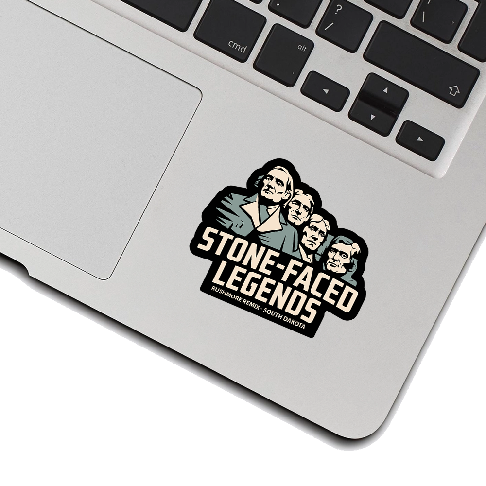 Mount Rushmore Sticker – “Stone-Faced Legends” Bold Monument Art, South Dakota Travel Decal for History & Road Trip Fans