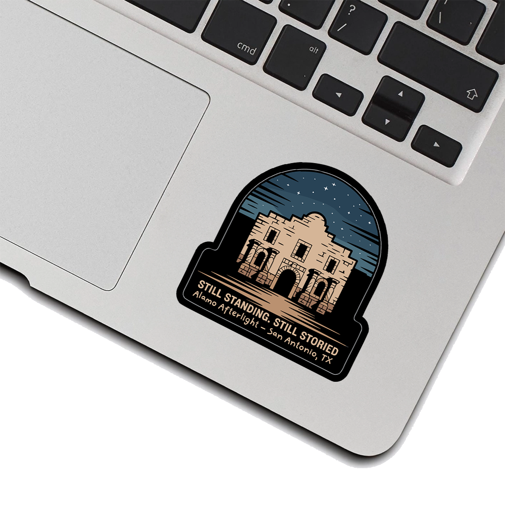 Alamo Sticker – San Antonio TX Souvenir, Historic Landmark Decal, Still Standing Still Storied Travel Gift