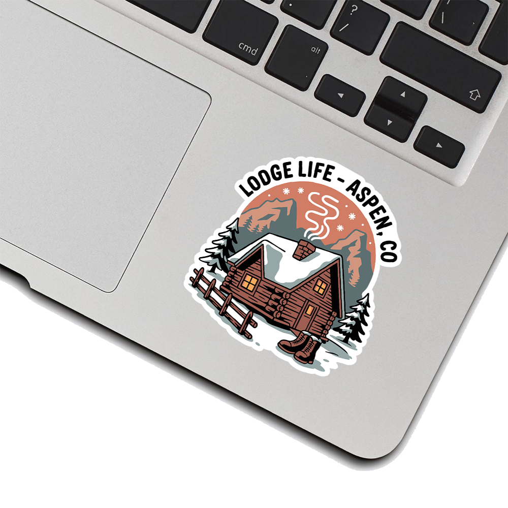 Aspen Colorado Sticker – Lodge Life Cabin Design, Cozy Mountain Retreat Souvenir, Winter Travel Adventure Decal