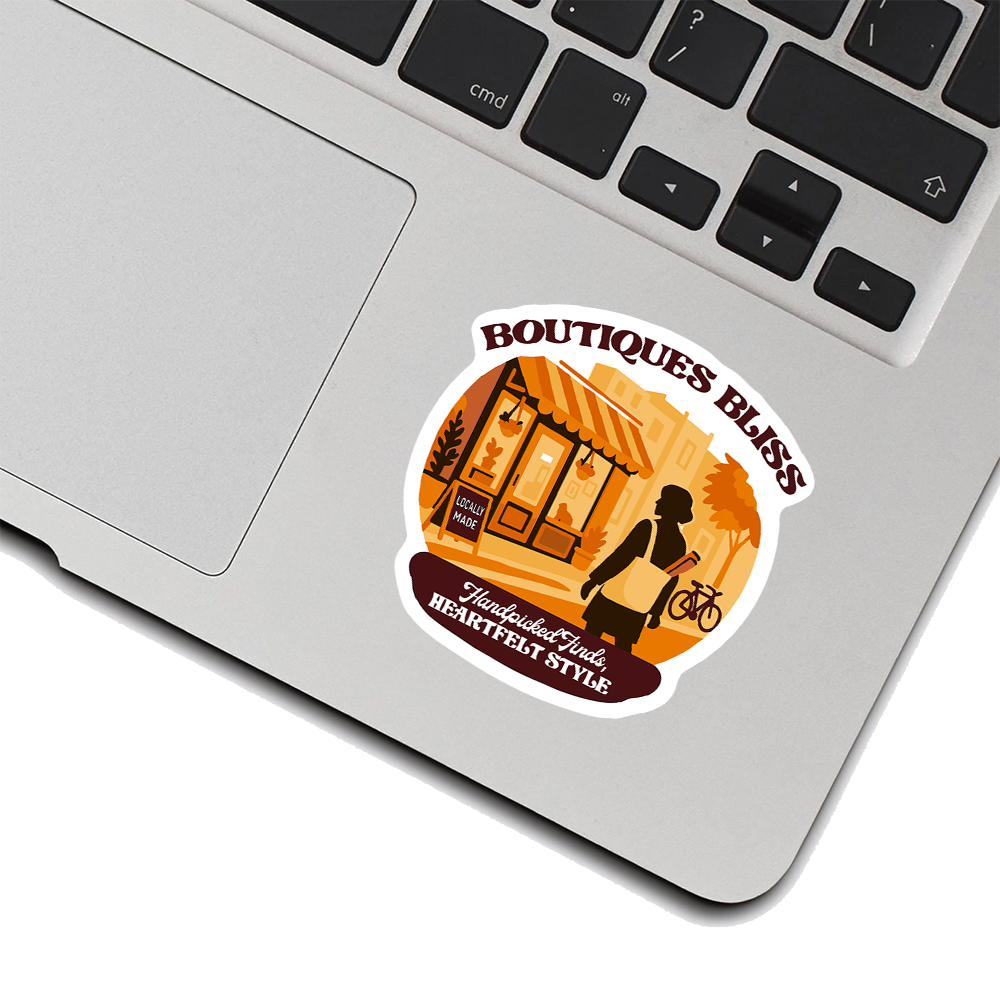 Boutiques Bliss Sticker – Locally Made Shop Art for Small Business Lovers, Heartfelt Gift for Market-Goers & Creatives