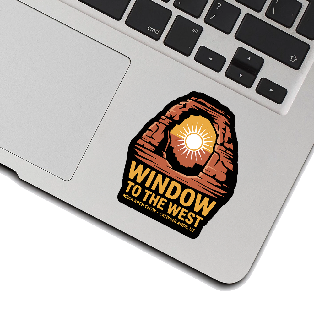 Canyonlands Sticker – Window to the West Mesa Arch Glow Design, Utah National Park Souvenir Travel Decal