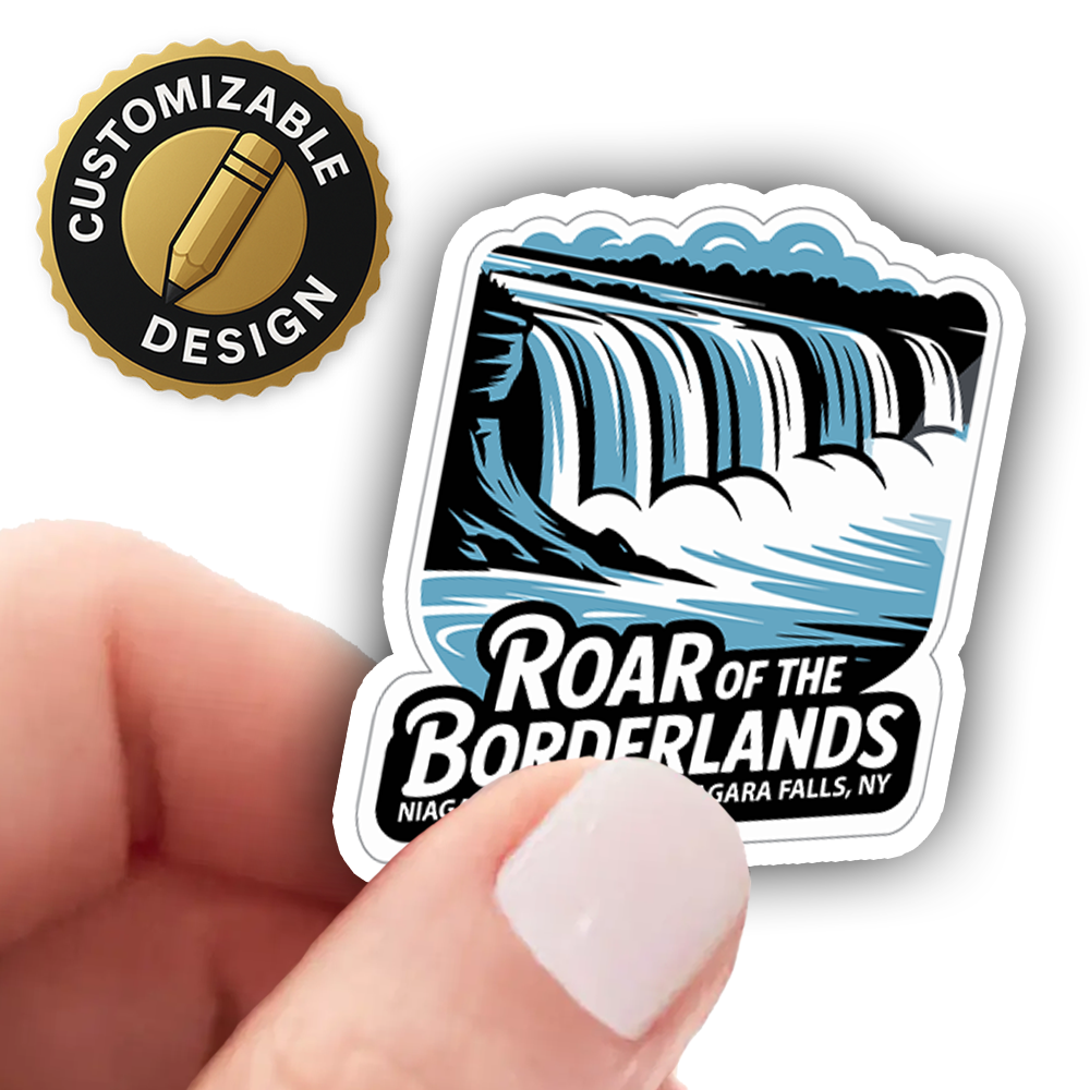 Niagara Falls Sticker – Roar of the Borderlands Waterfall Design, New York Travel Souvenir Decal, Nature Adventure Art