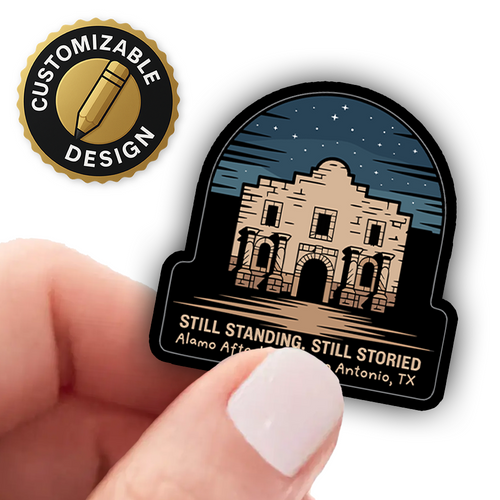 Alamo Sticker – San Antonio TX Souvenir, Historic Landmark Decal, Still Standing Still Storied Travel Gift