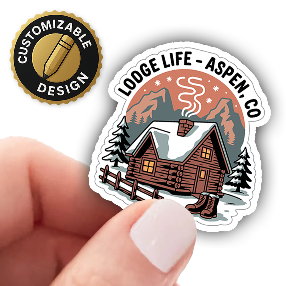 Aspen Colorado Sticker – Lodge Life Cabin Design, Cozy Mountain Retreat Souvenir, Winter Travel Adventure Decal